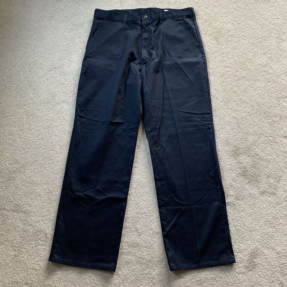 Dickies Mens 36x32 VW Volkswagen Wide Leg Work Mechanic Pants Navy Blue